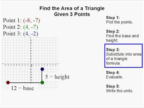 find area of a triangle with 3 points