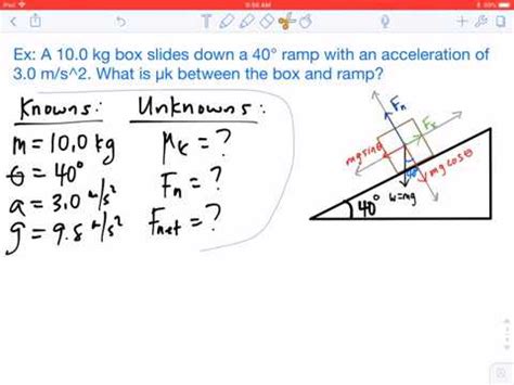 find coefficient of kinetic friction on ramp