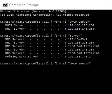find dhcp server on network windows