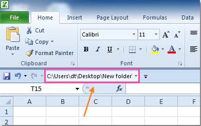 find file path in excel