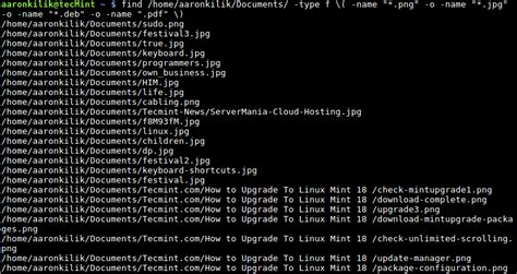 Find Files Ending In Extension Linux
