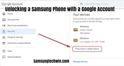 find my samsung phone using gmail