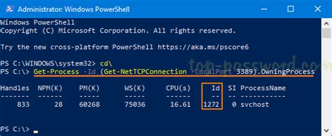 Find Process Using Port Powershell