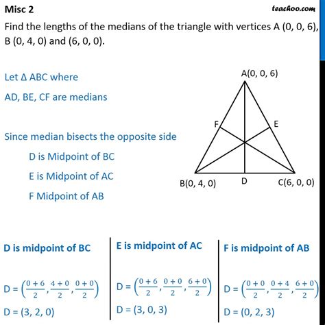 find the length of the median of triangle