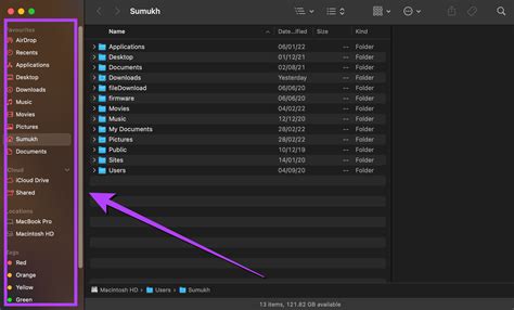 Finder Sidebar Options Disappeared