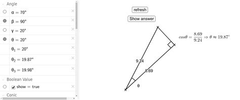 Finding Angles In Geogebra