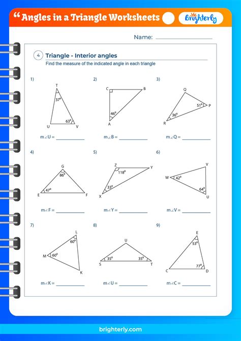 Finding Angles Of A Triangle Worksheet Pdf