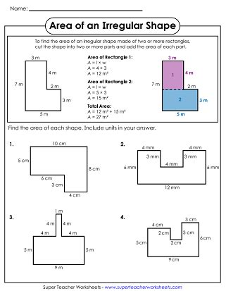 Perimeter of a Irregular Shapes in 2020 Play to learn, Printable