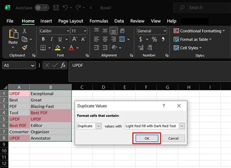 finding duplicates in two different excel sheets