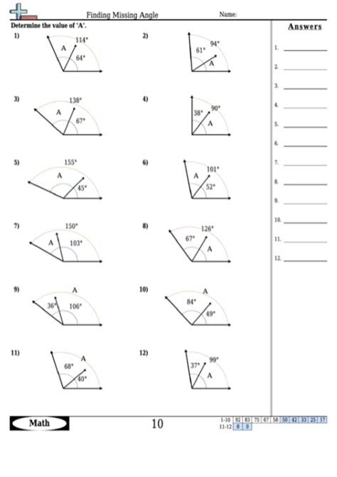 finding missing angles worksheet