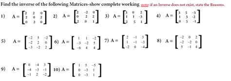 finding the inverse of a matrix practice problems