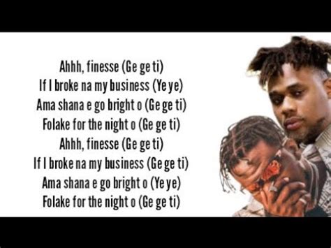Finesse lyrics YouTube