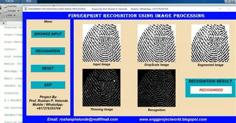Fingerprint Identification Matlab Code