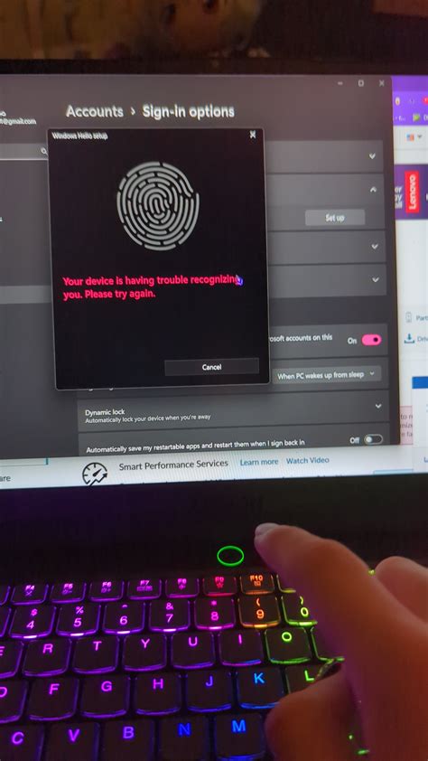 fingerprint sensor not working lenovo