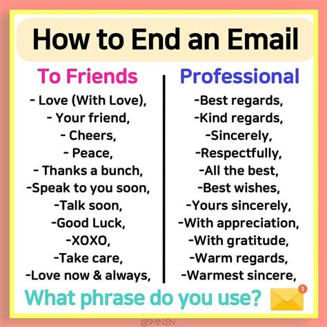 finish email phrases