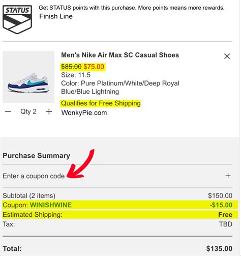 finish line free shipping promo