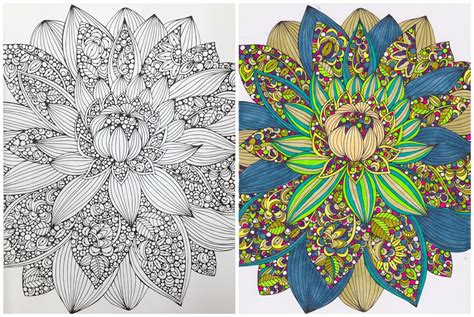 Finished Coloring Pages Flowers: A Relaxing Way To Unwind