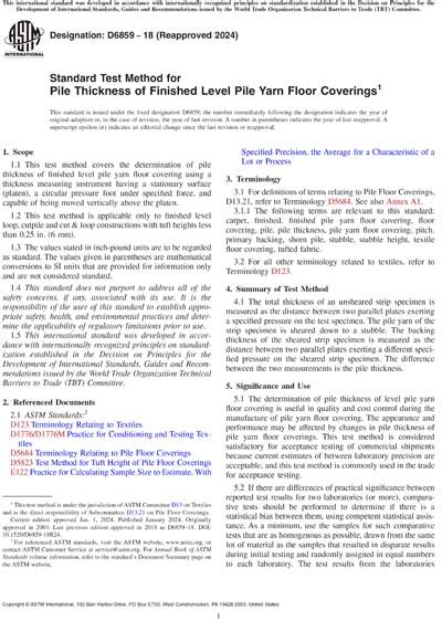 Finished Pile Thickness