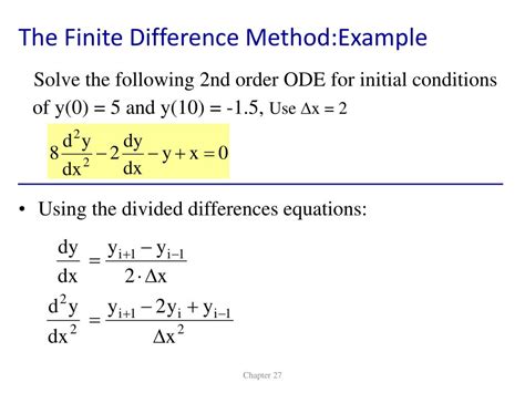 finite difference method second derivative