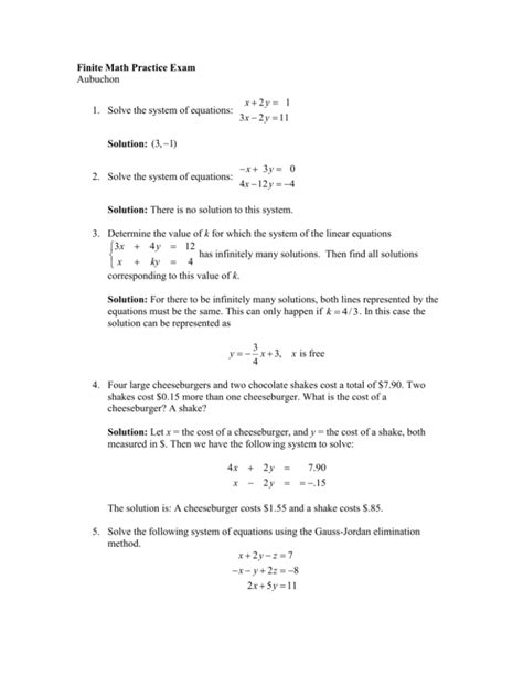 finite math 6.1 answers