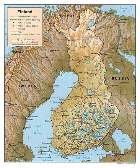 finlandia mapa fizyczna