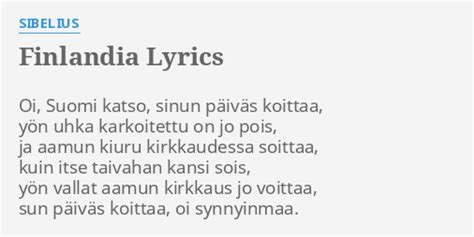 finlandia sibelius lyrics