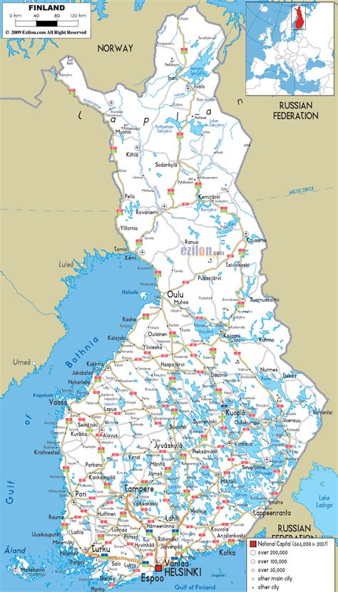 Finlandia Mapa Finland Map of Regions and Provinces