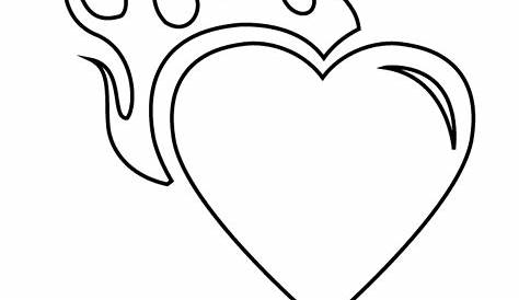 heart with flames drawing - Clip Art Library