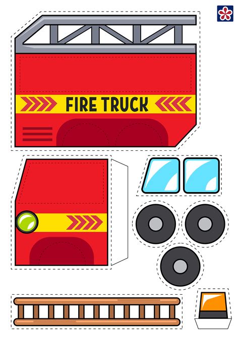 Fire Truck Craft Printable: Create Your Own Fire Truck Model With Ease