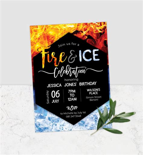 fire and ice event invitation template