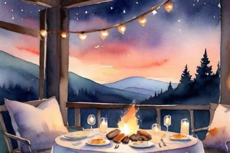 Candlelit dinner table with wine and roses