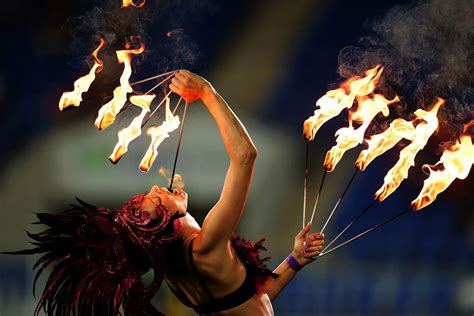 fire dancers
