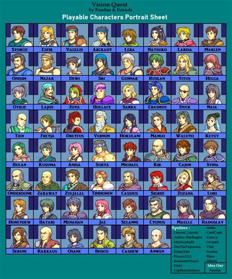 fire emblem vision quest characters