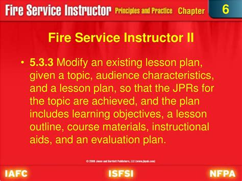 Fire Instructor 2 Lesson Plan Examples