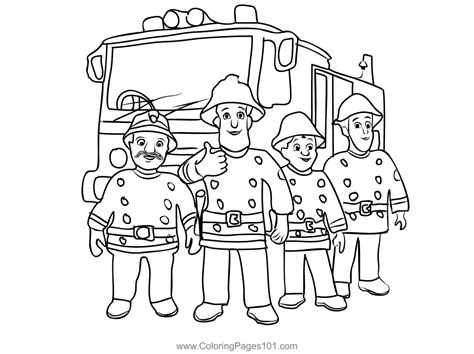Fire Man Sam Coloring Pages