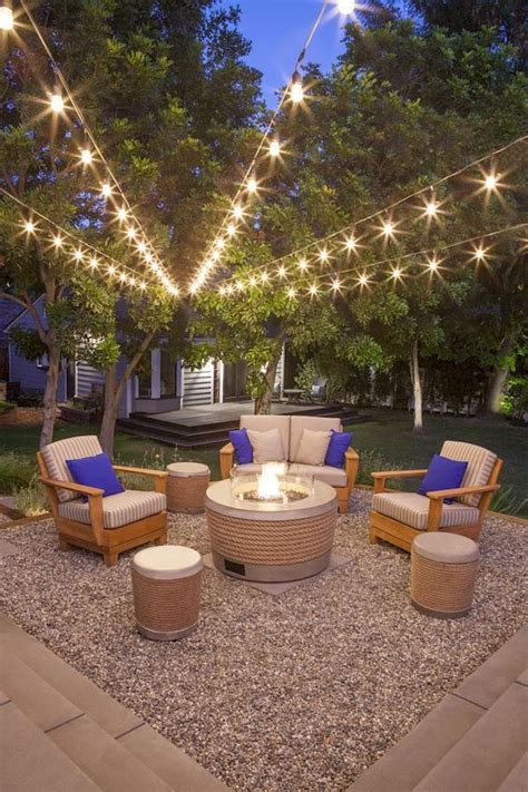 fire pit area string lights