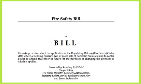 fire safety bill progress