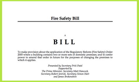 fire safety bill second reading