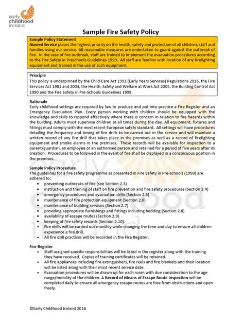 Fire Safety Policies