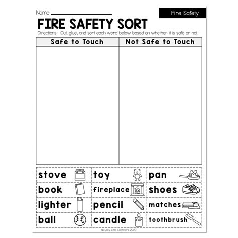 Fire Safety Printable Worksheet