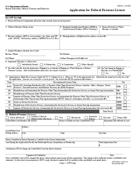 Firearm Application Form