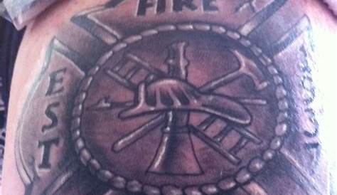 45+ Maltese Cross Firefighter Tattoo - l2sanpiero