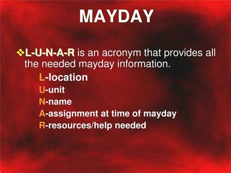 firefighter mayday lunar report
