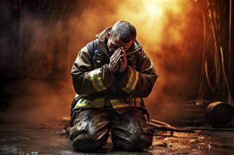firefighters praying together