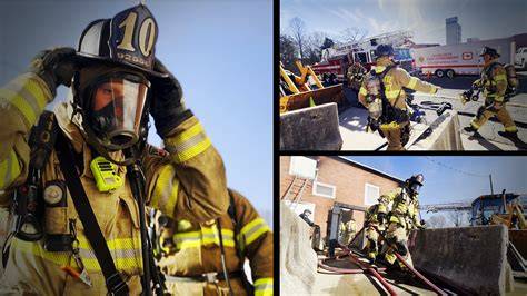 firefighters training together