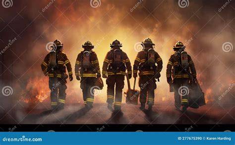 firefighters walking together
