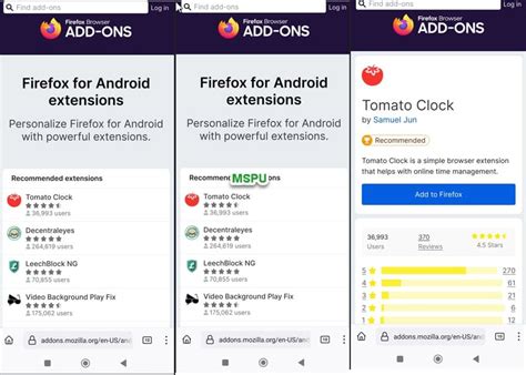 Firefox Android Addons