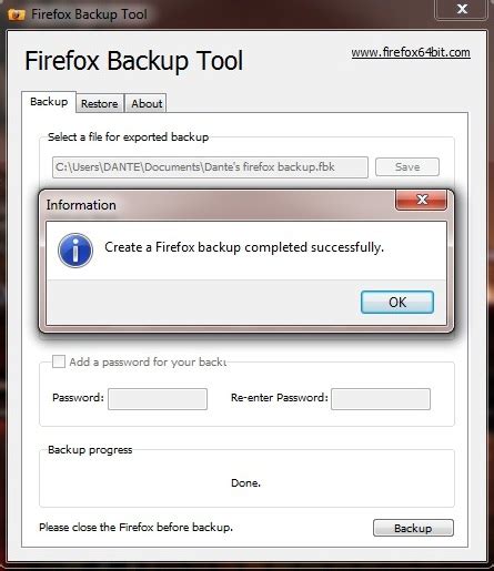 Firefox Profile Backup