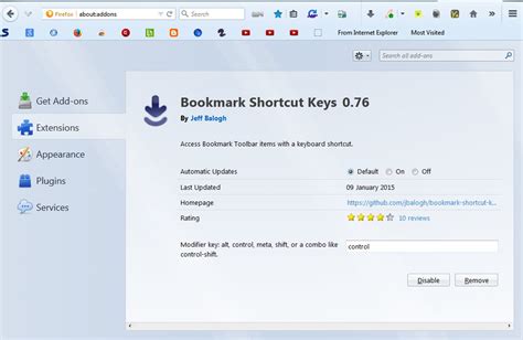 Firefox Bookmarks Hotkey