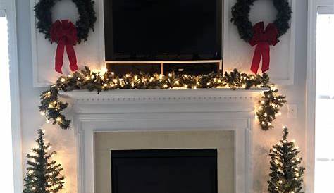 Fireplace Christmas Decor Ideas With Tv 50 Elegant Mantle 14 Mantel